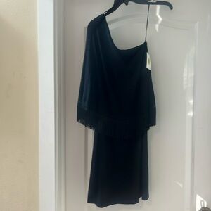NWT Black Trina Turk one shoulder dress x-small